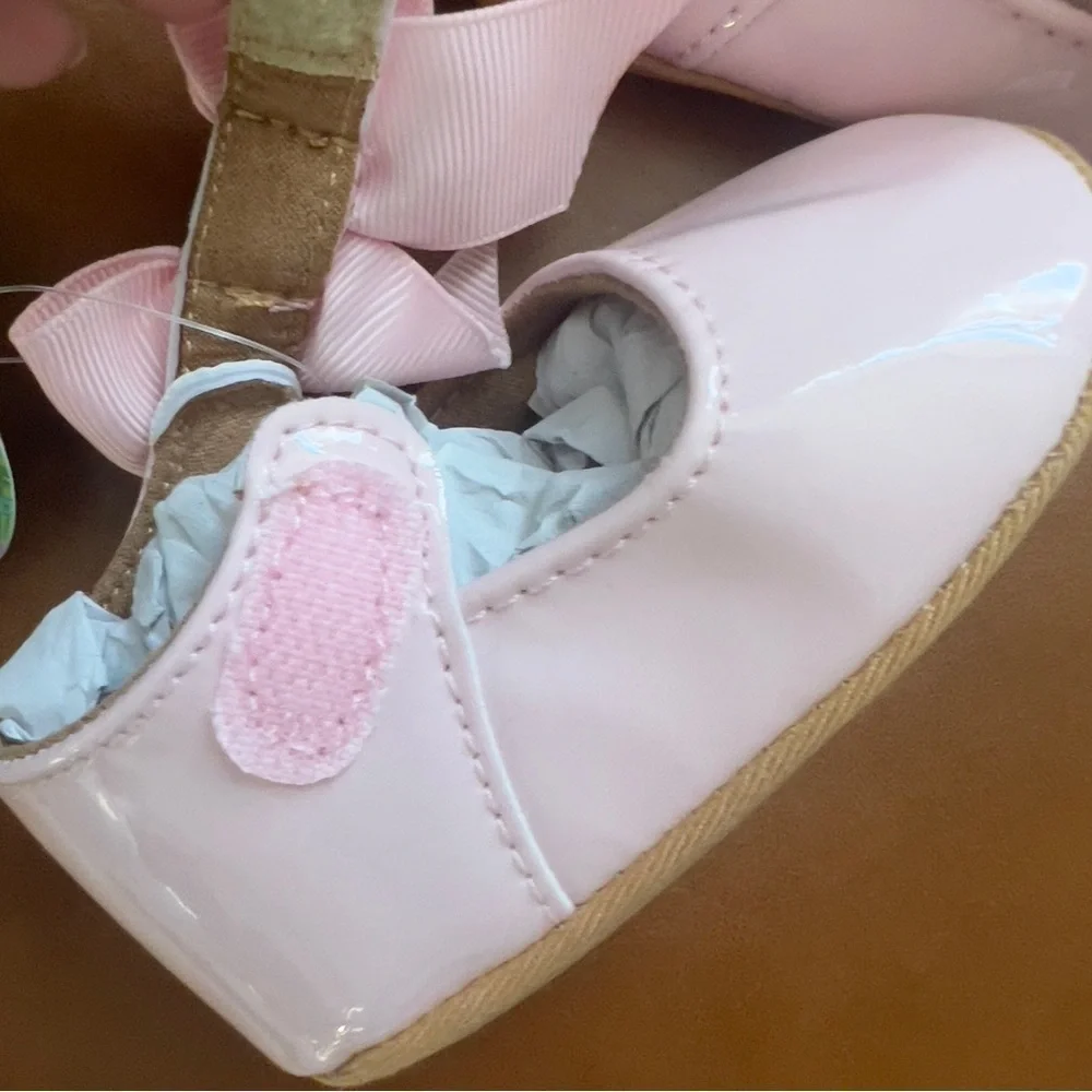 Baby Girl Infant Pink Shoes with Bow Accent Sz 19 9-12 months NWT
